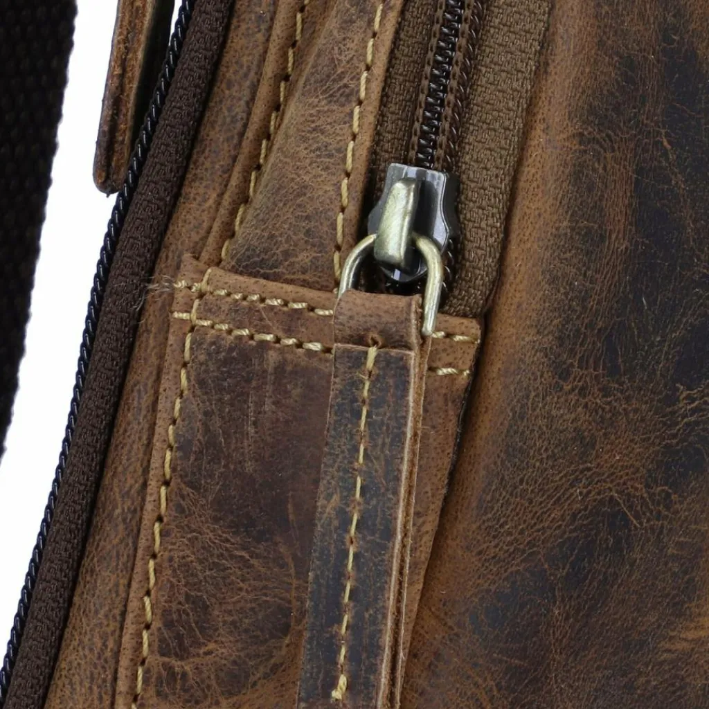 Greenburry Vintage Umhängetasche Leder 43 cm brown