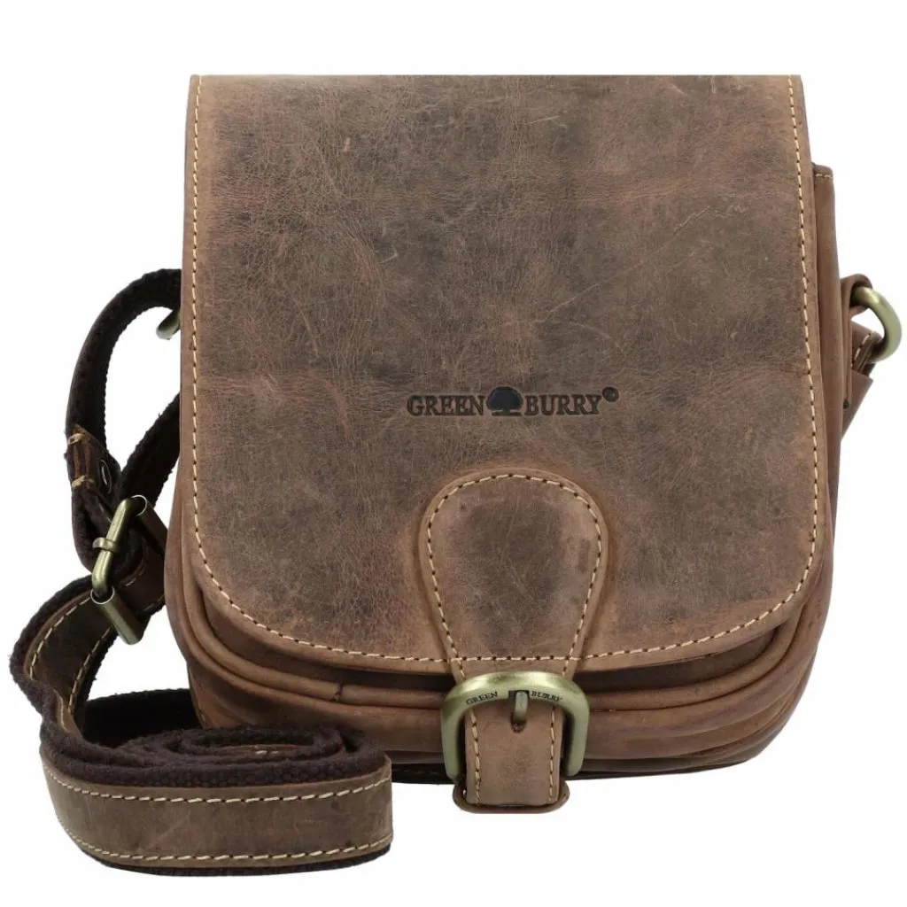 Discount Greenburry Vintage Umhängetasche Leder 16 cm brown