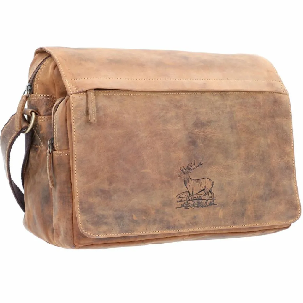 Best Greenburry Vintage Umhängetasche Leder 30 cm brown