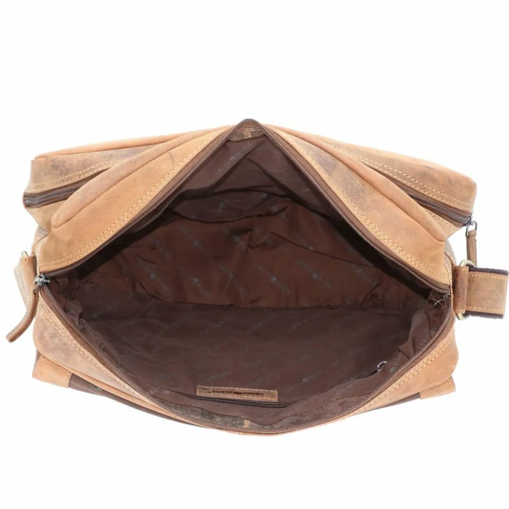 Best Greenburry Vintage Umhängetasche Leder 30 cm brown