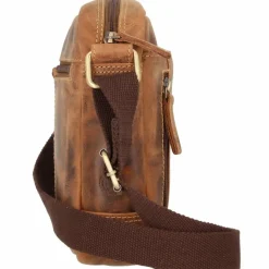 Outlet Greenburry Vintage Umhängetasche Leder 18 cm brown