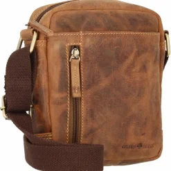 Outlet Greenburry Vintage Umhängetasche Leder 18 cm brown