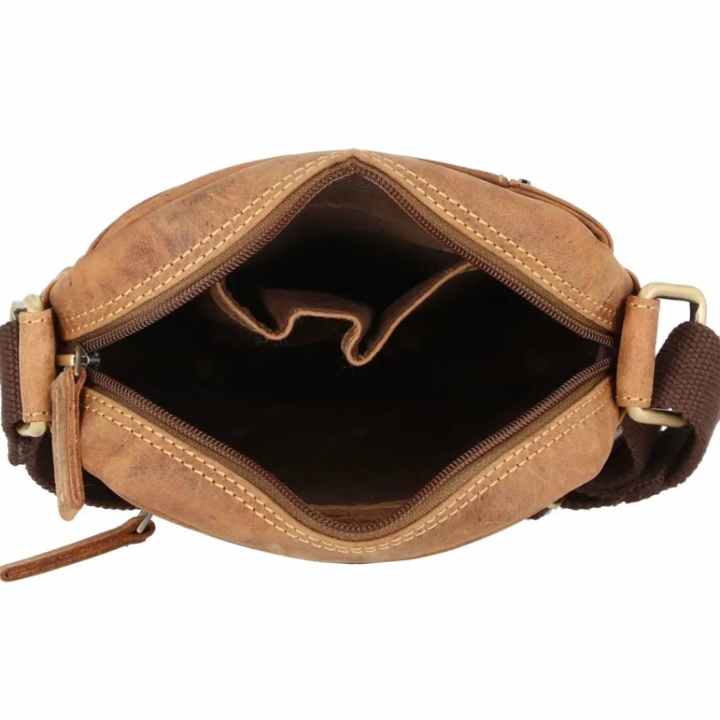 Outlet Greenburry Vintage Umhängetasche Leder 18 cm brown