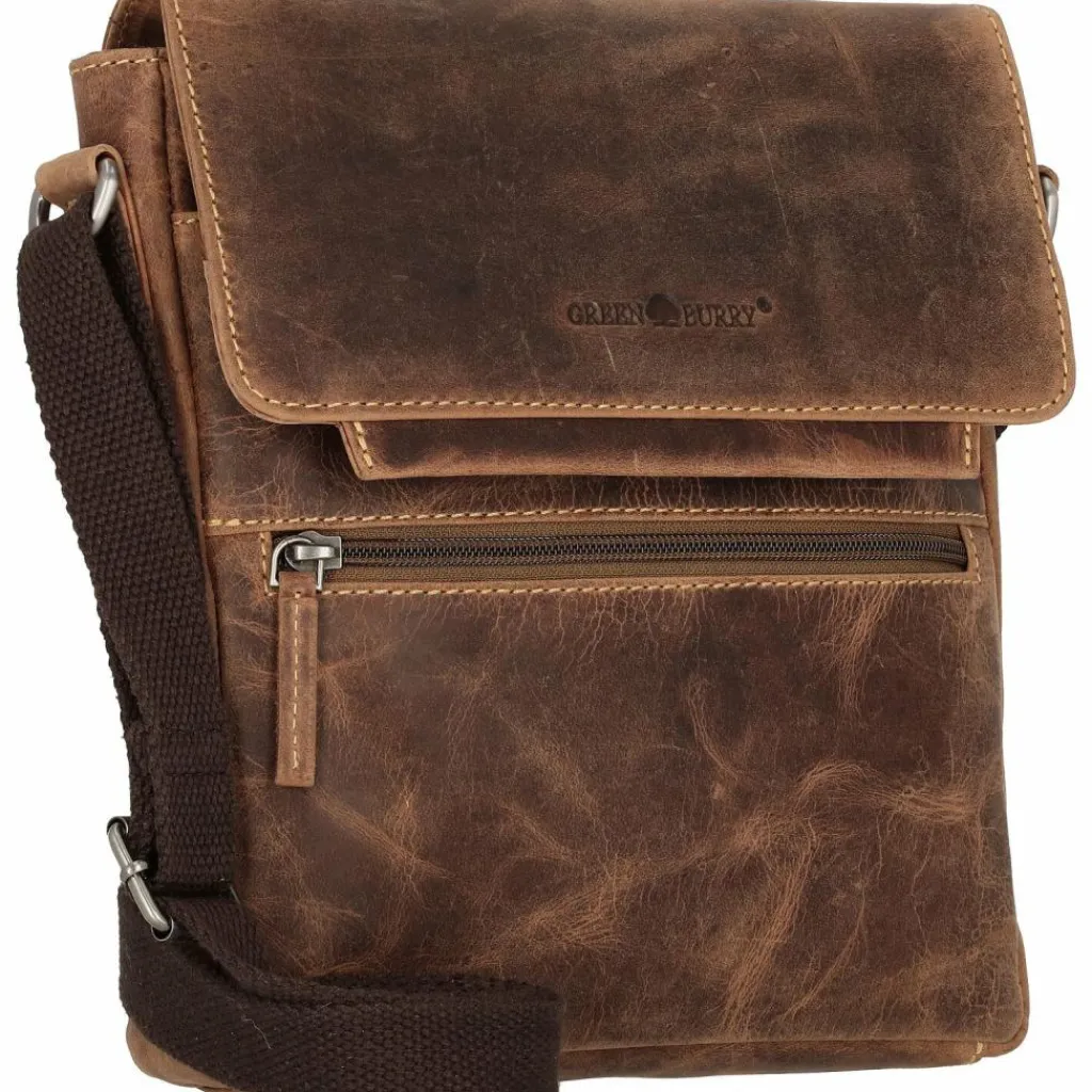 Greenburry Umhängetaschen<Vintage Umhängetasche Leder 22 cm brown