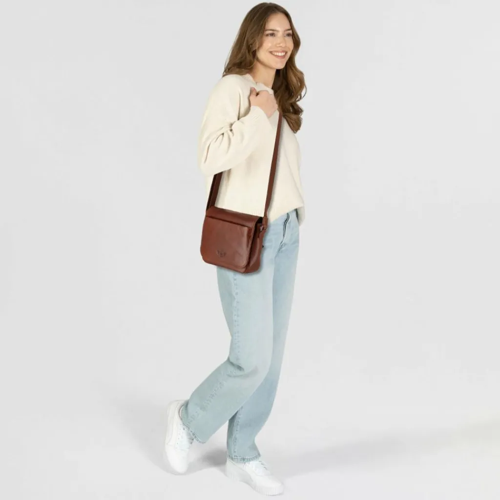 Greenburry Vintage Umhängetasche Leder 26 cm natur