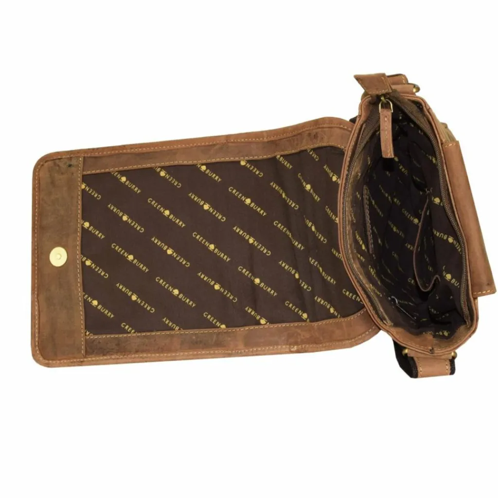 Clearance Greenburry Vintage Umhängetasche Leder 23 cm braun