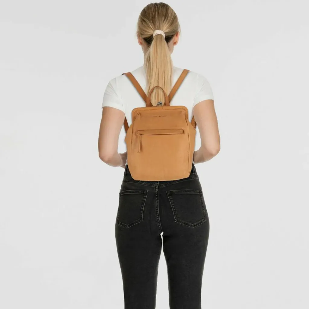 Greenburry Lederrucksäcke|City Rucksäcke<Vintage washed City Rucksack Leder 27 cm cognac
