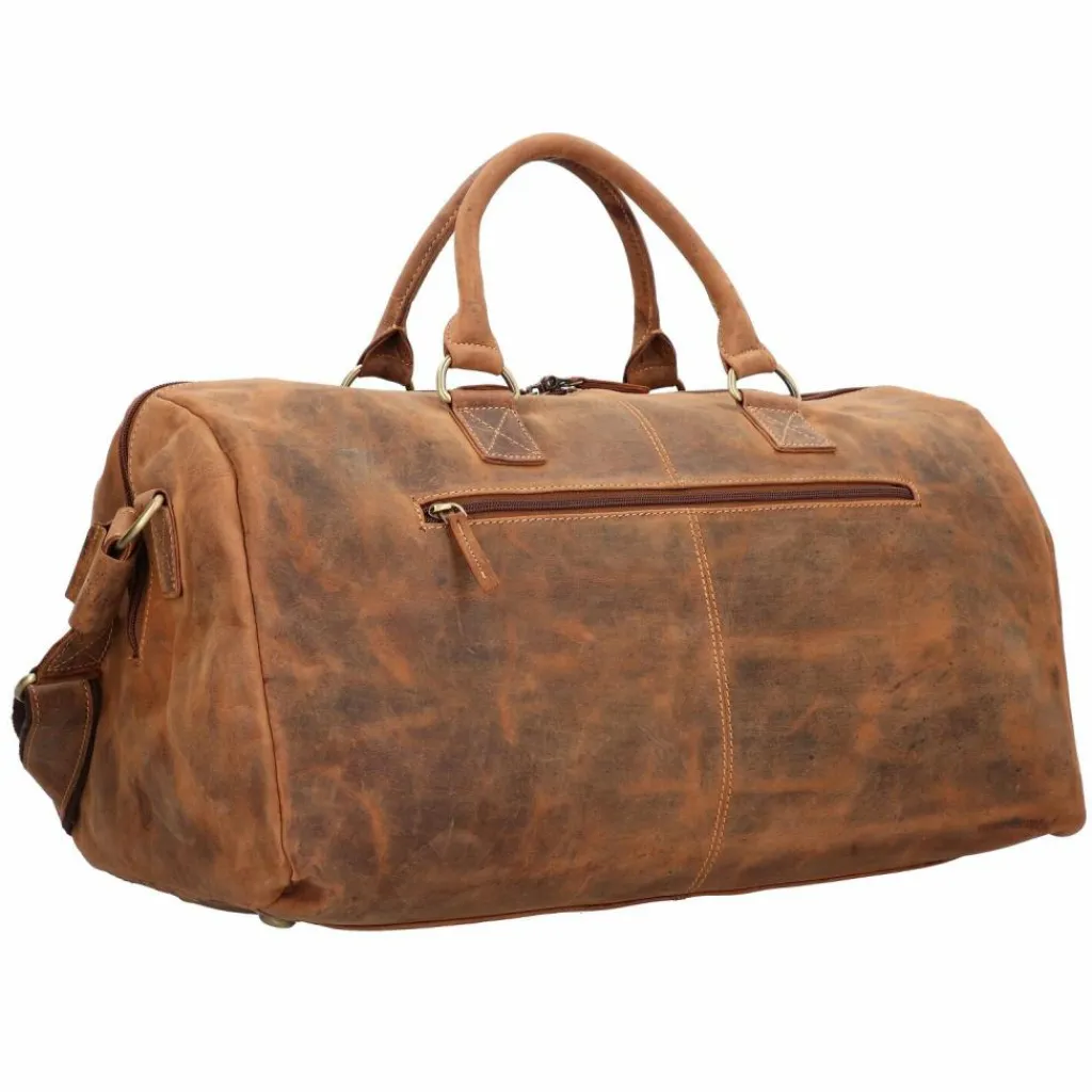 Hot Greenburry Vintage Weekender Reisetasche Leder 50 cm braun