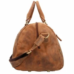 Hot Greenburry Vintage Weekender Reisetasche Leder 50 cm braun