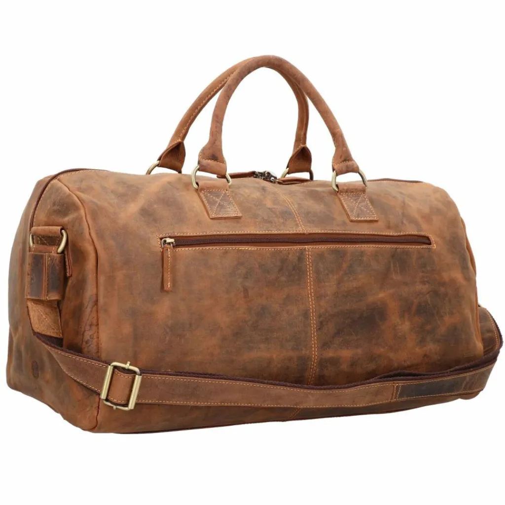 Hot Greenburry Vintage Weekender Reisetasche Leder 50 cm braun