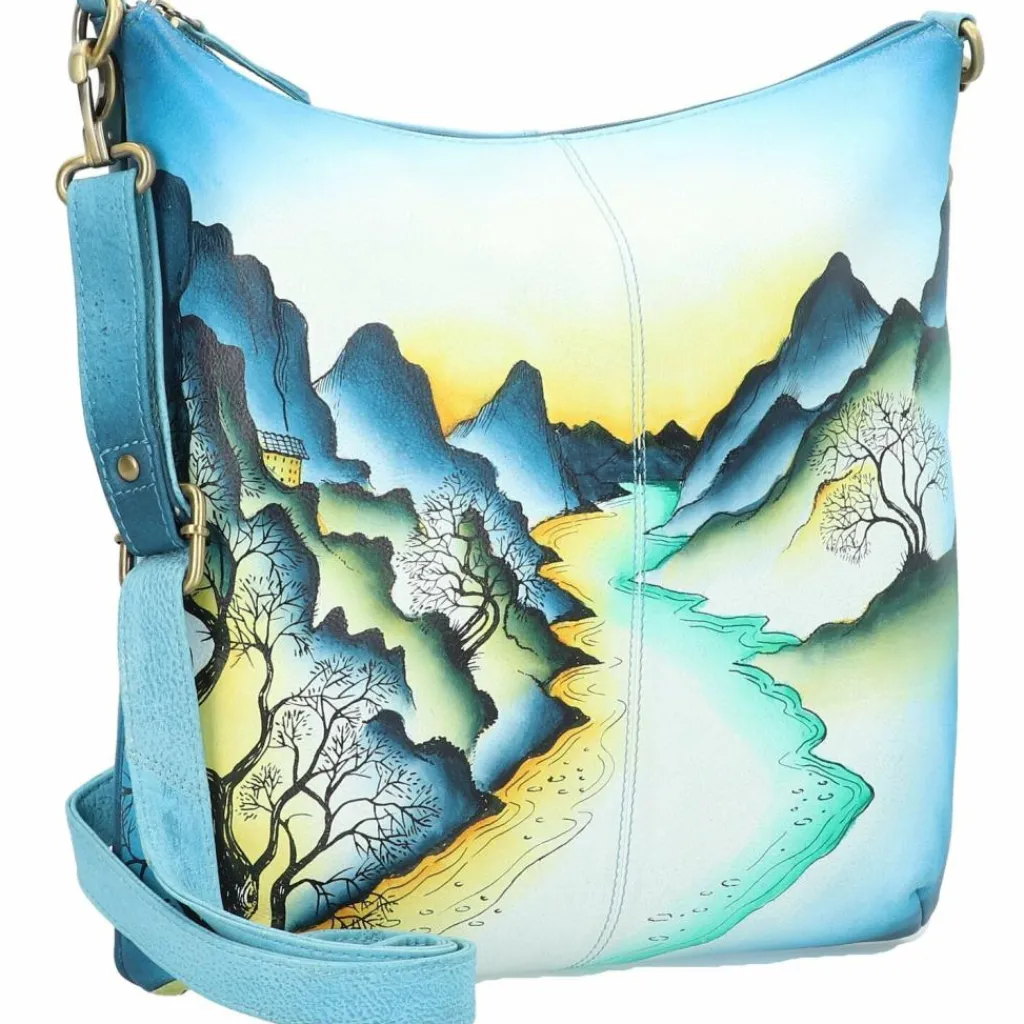 Greenland Nature Art+Craft Umhängetasche Leder 32 cm handbemalt