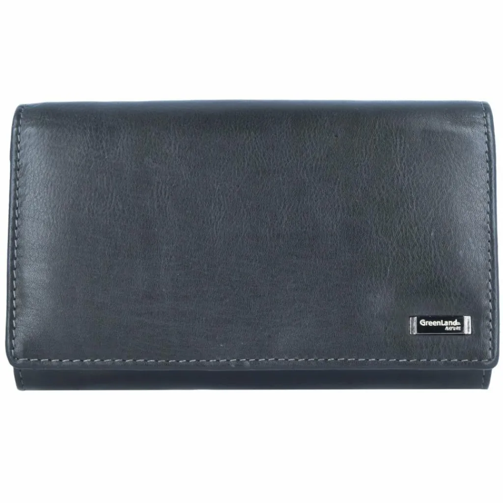 Greenland Nature Damengeldbörsen Querformat<Nappa Geldbörse RFID Leder 16 cm black