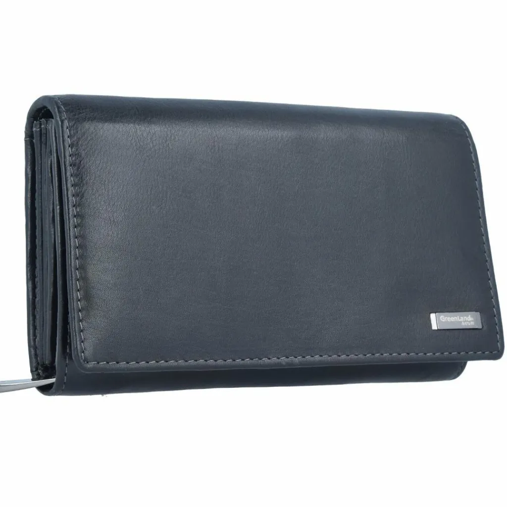 Greenland Nature Damengeldbörsen Querformat<Nappa Geldbörse RFID Leder 16 cm black