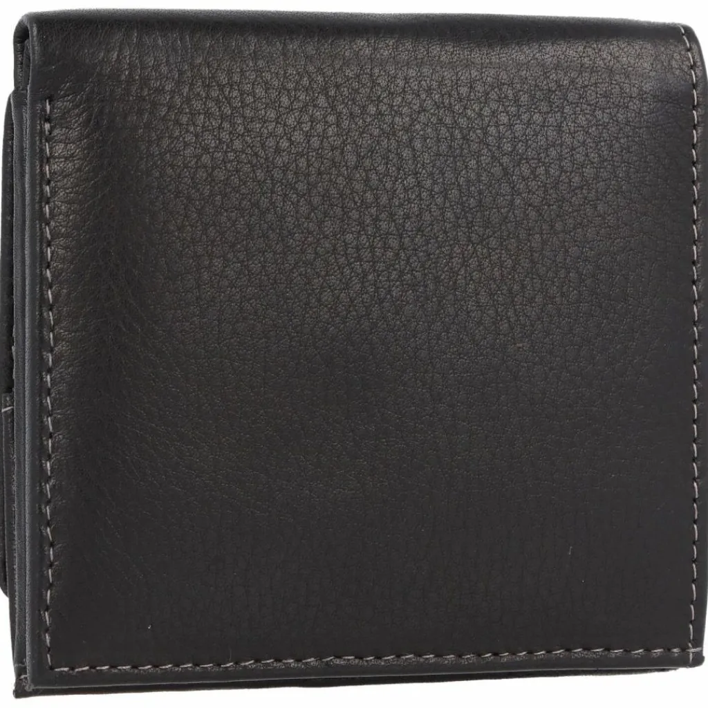 Greenland Nature Herrengeldbörsen Querformat<Black Nappa Geldbörse RFID Leder 9,5 cm schwarz