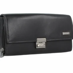 Greenland Nature Herrengeldbörsen Querformat|Damengeldbörsen Querformat<Black Nappa Kellnerbörse Geldbörse RFID Leder 18 cm schwarz