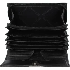 Greenland Nature Herrengeldbörsen Querformat|Damengeldbörsen Querformat<Black Nappa Kellnerbörse Geldbörse RFID Leder 18 cm schwarz