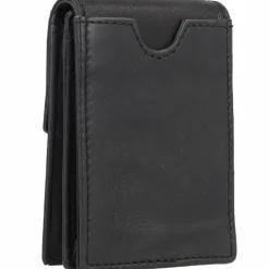 Hot Greenland Nature Black Nappa Geldbörse RFID Leder 7 cm schwarz