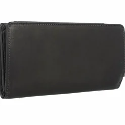 Greenland Nature Damengeldbörsen Querformat<Black Nappa Geldbörse RFID Leder 19 cm schwarz