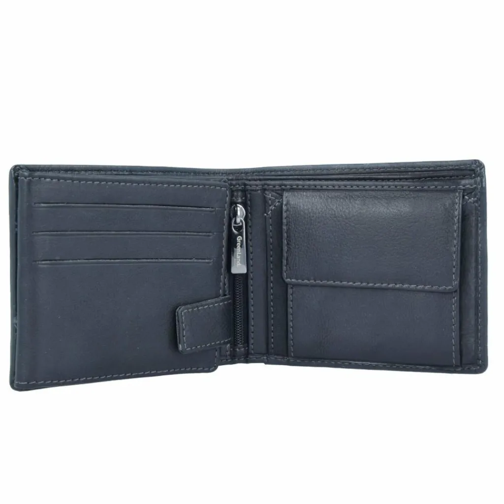 Outlet Greenland Nature Nappa Geldbörse RFID Leder 12 cm black