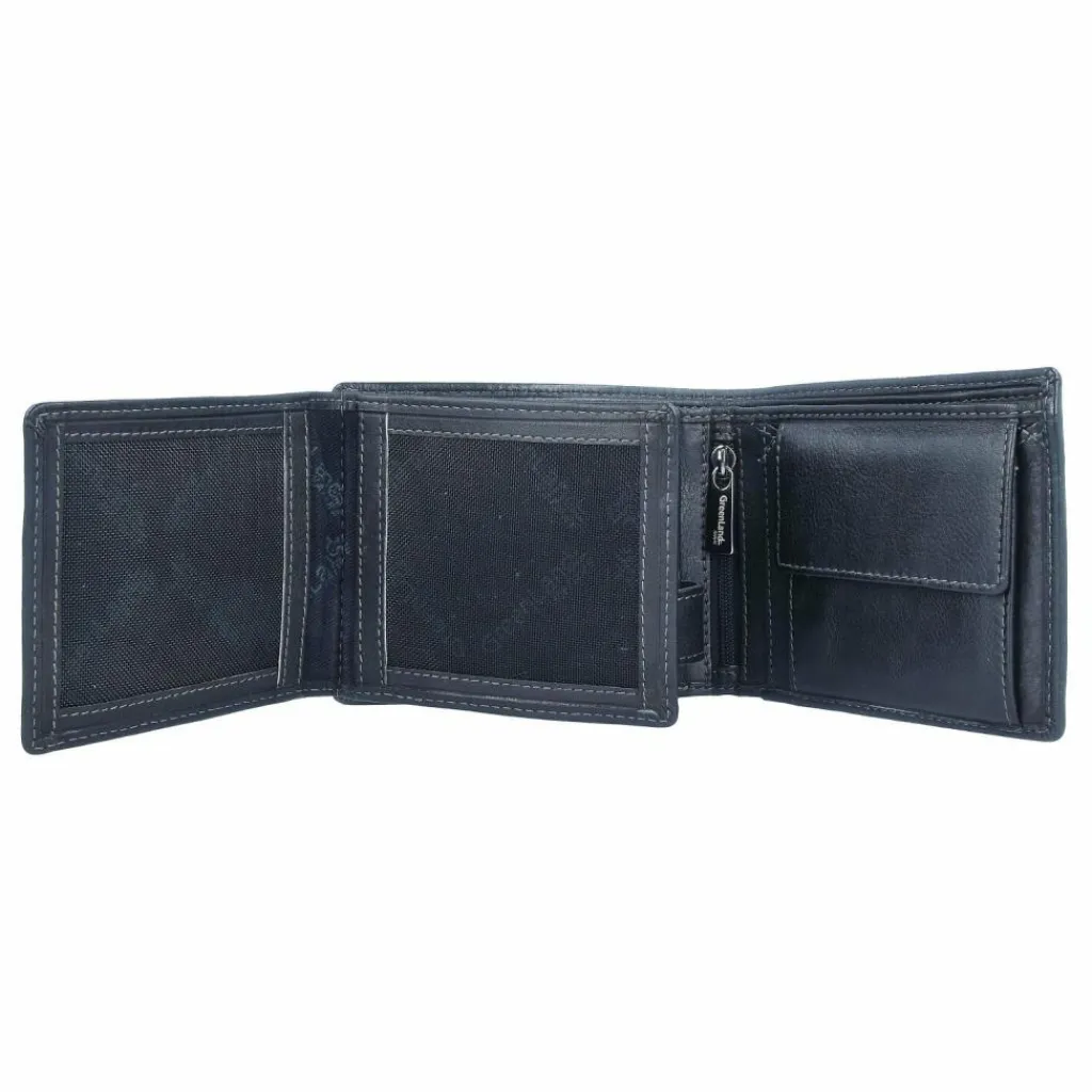 Outlet Greenland Nature Nappa Geldbörse RFID Leder 12 cm black