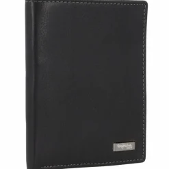 Greenland Nature Herrengeldbörsen Hochformat<Black Nappa Geldbörse RFID Leder 9,5 cm schwarz