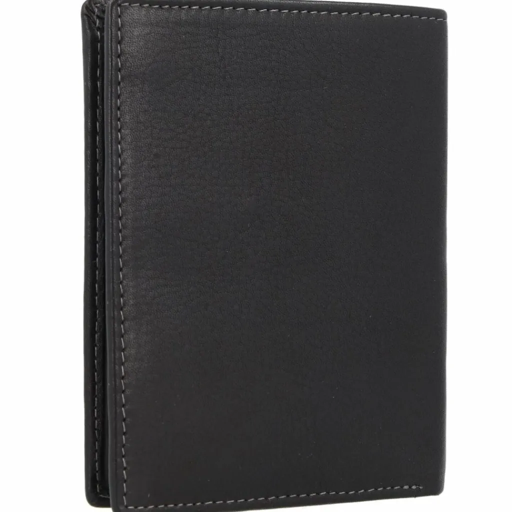 Greenland Nature Herrengeldbörsen Hochformat<Black Nappa Geldbörse RFID Leder 9,5 cm schwarz