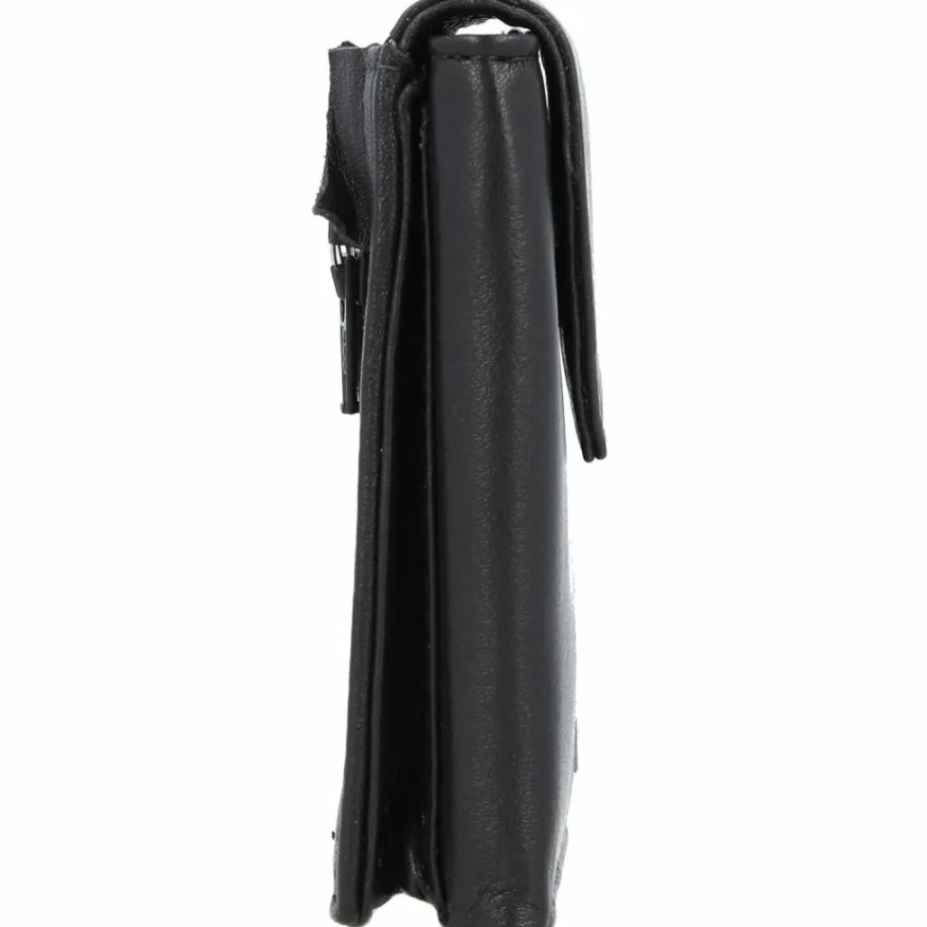 Greenland Nature Herrengeldbörsen Hochformat<Black Nappa Geldbörse RFID Leder 7 cm schwarz