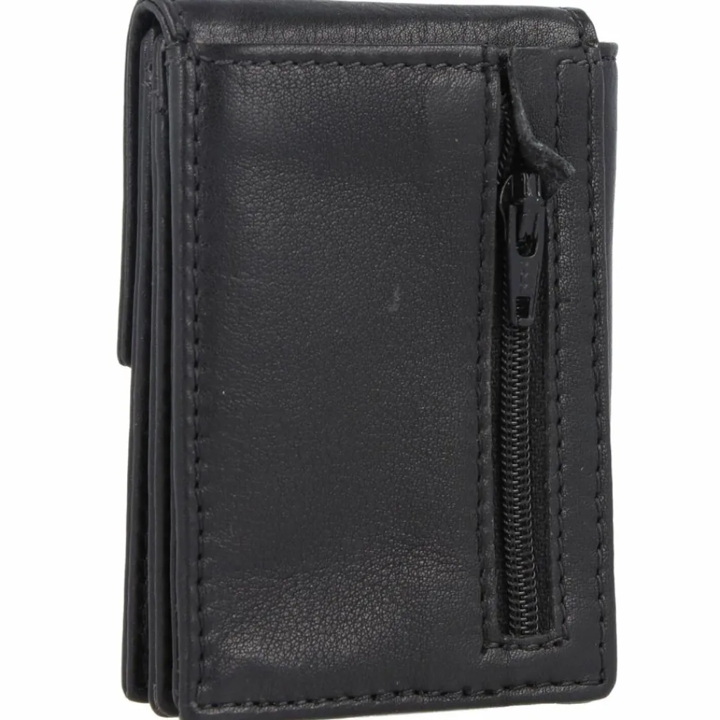 Greenland Nature Herrengeldbörsen Hochformat<Black Nappa Geldbörse RFID Leder 7 cm schwarz