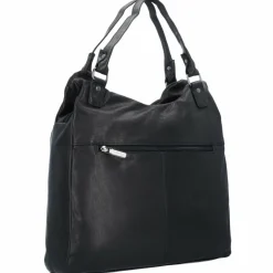 Greenland Nature Henkeltaschen|Schultertaschen<Nappa Schultertasche Leder 38 cm black