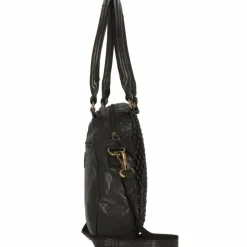 Outlet Greenland Nature Femi & Nine Schultertasche Leder 34 cm black