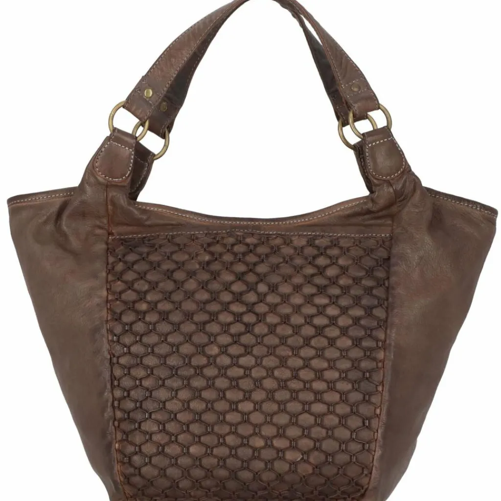 Best Greenland Nature Femi & Nine Schultertasche Leder 38 cm grey