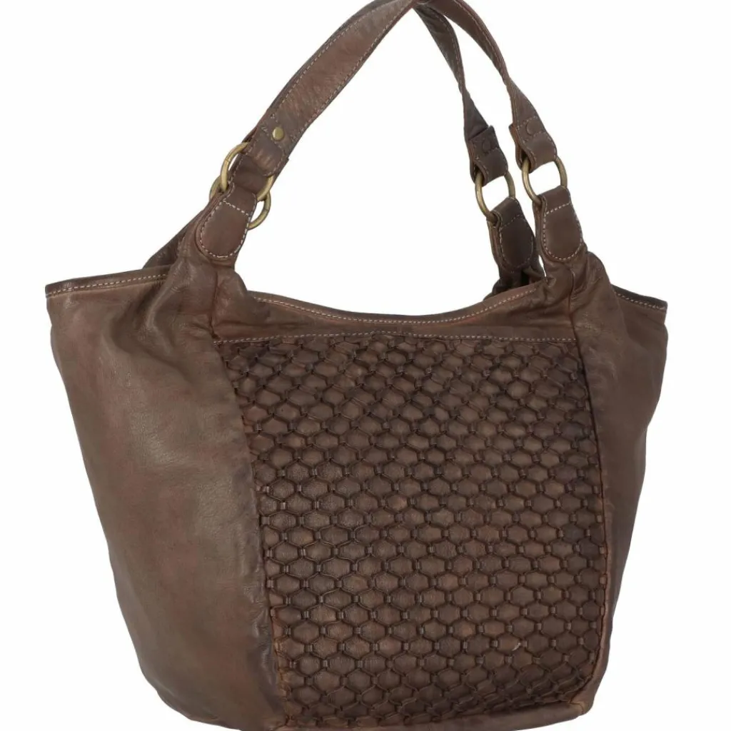 Best Greenland Nature Femi & Nine Schultertasche Leder 38 cm grey