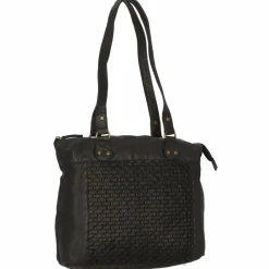 Greenland Nature Femi & Nine Schultertasche Leder 35 cm black