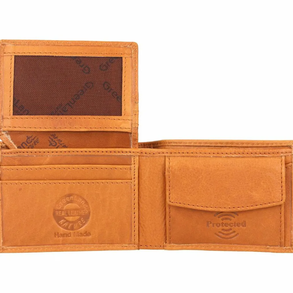 Greenland Nature Herrengeldbörsen Querformat<Geldbörse RFID Schutz Leder 10 cm braun