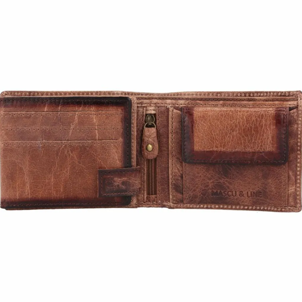 Greenland Nature Herrengeldbörsen Querformat<Mascu & Line Geldbörse RFID Leder 12 cm braun