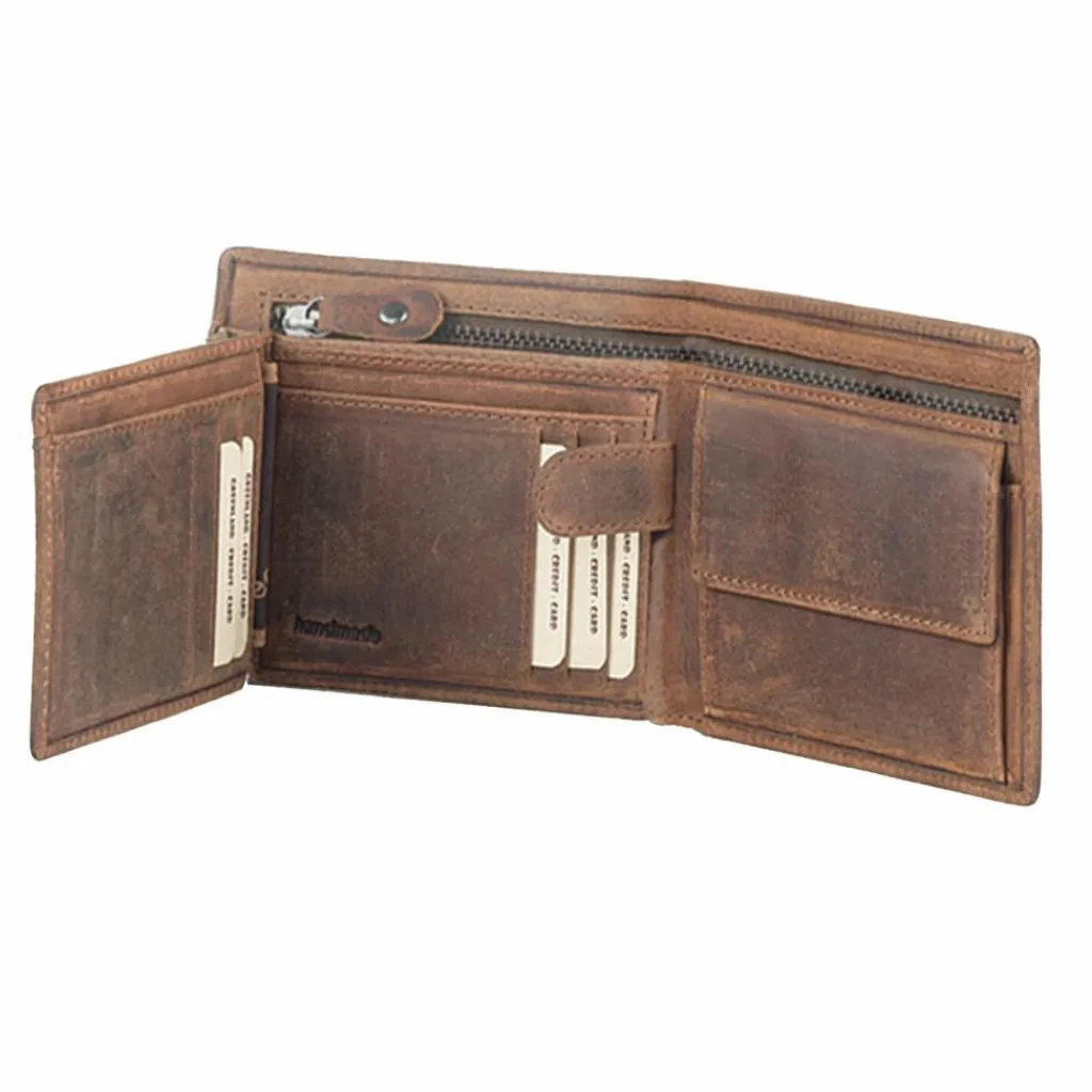 Greenland Nature Herrengeldbörsen Querformat<Montana Geldbörse Leder 12,5 cm natur