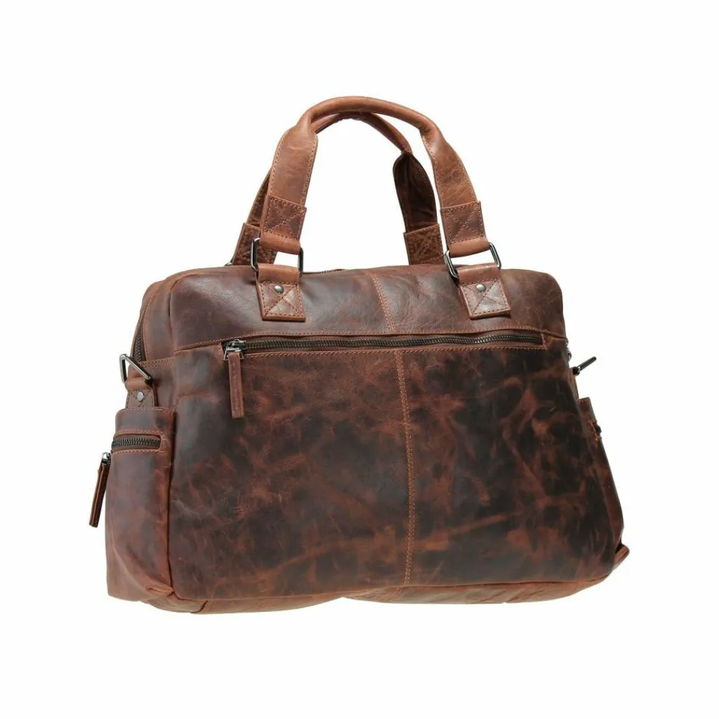 Outlet Greenland Nature Montana Handtasche Leder 40 cm Laptopfach braun