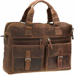 Greenland Nature Laptoptaschen|Aktentaschen<Montana Aktentasche Leder 43 cm Laptopfach natur