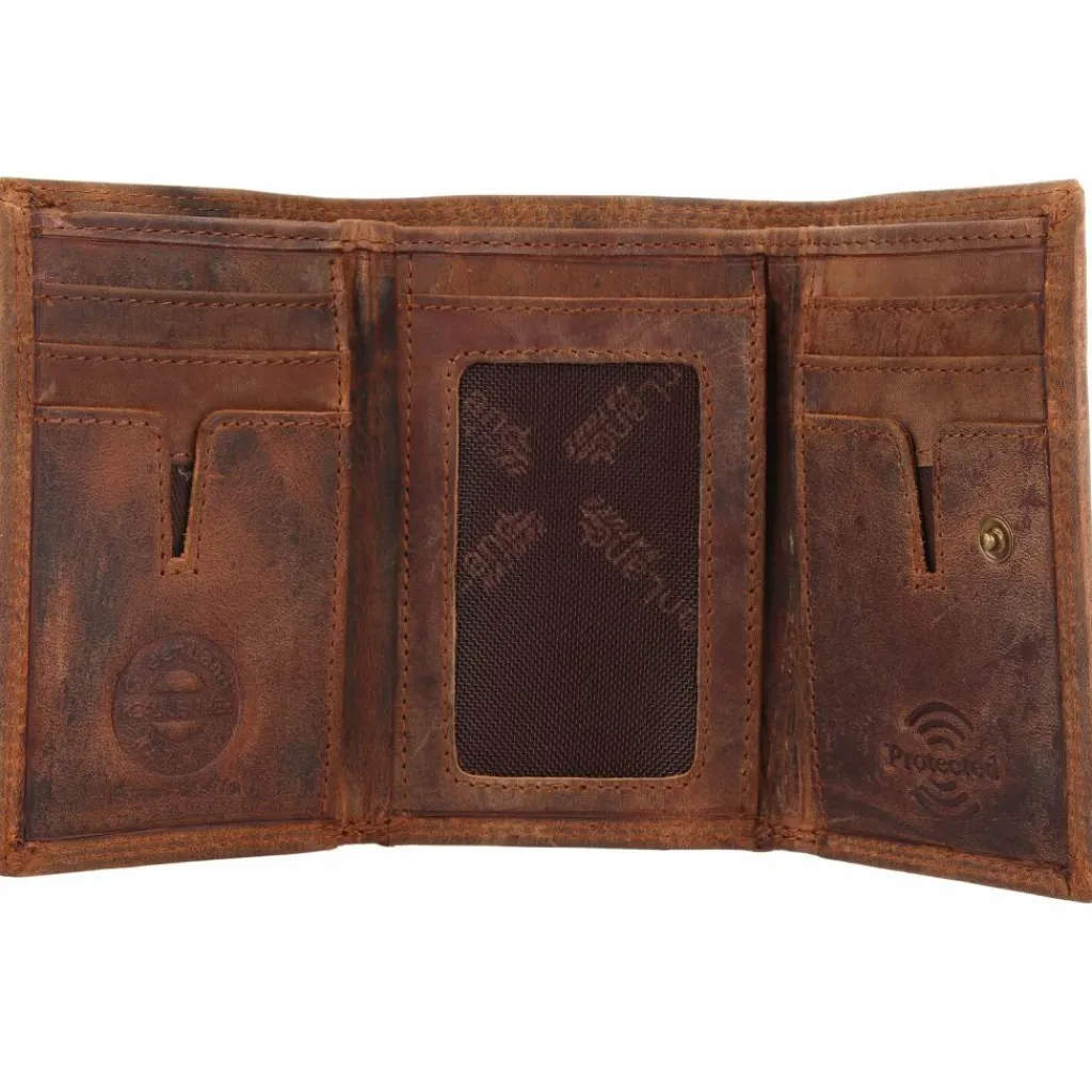 Greenland Nature Herrengeldbörsen Hochformat<Montenegro Geldbörse RFID Leder 10 cm braun