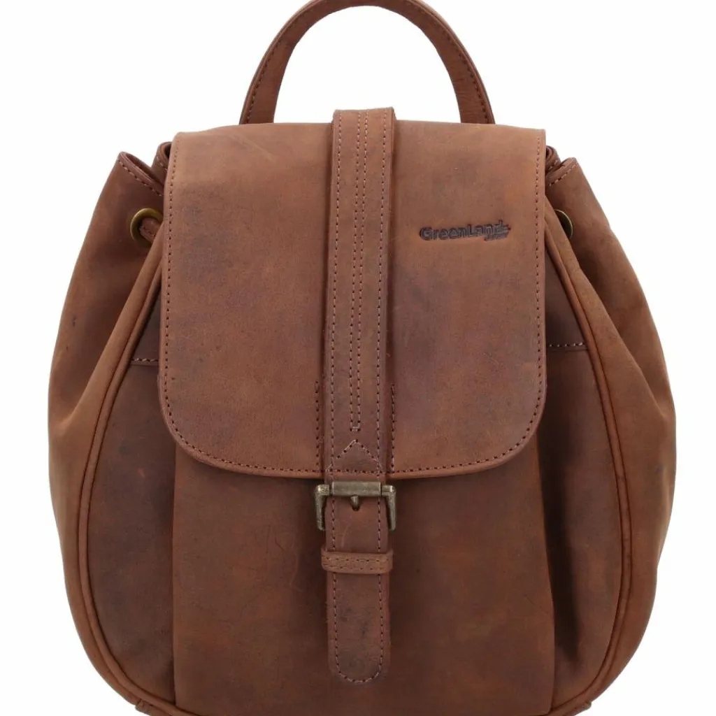 Hot Greenland Nature Montenegro City Rucksack RFID Leder 25 cm braun