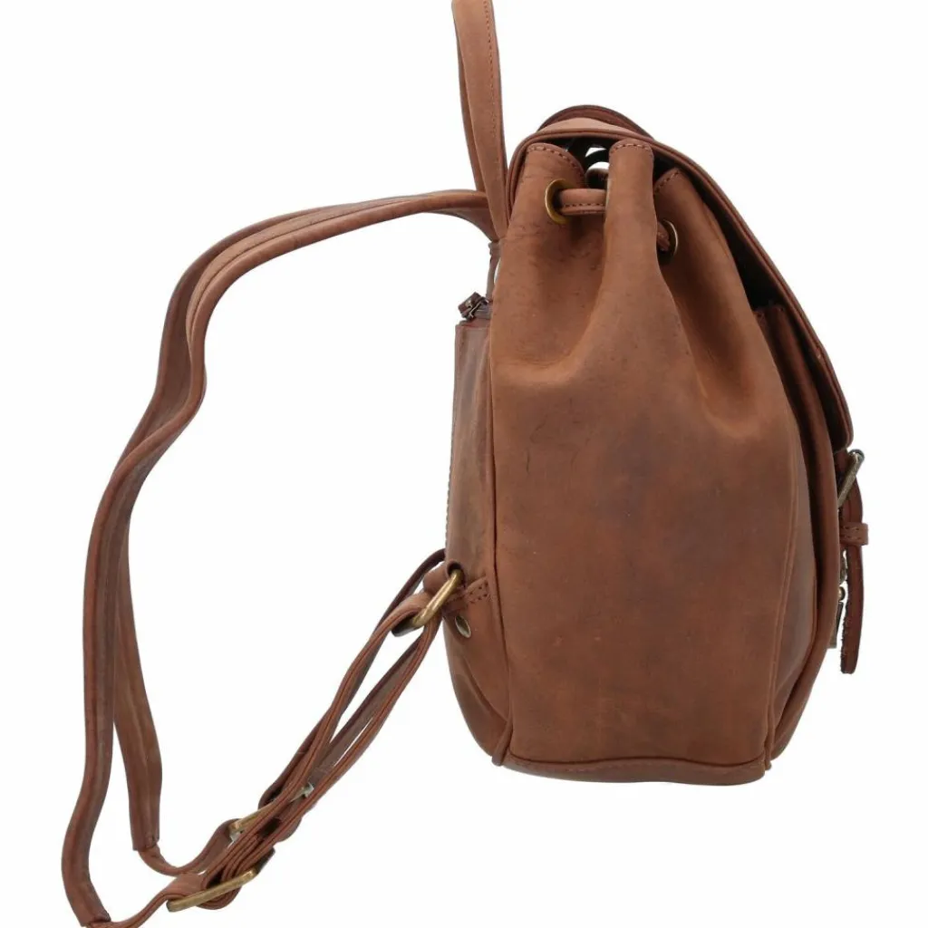 Hot Greenland Nature Montenegro City Rucksack RFID Leder 25 cm braun