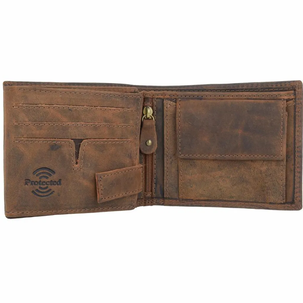 Greenland Nature Herrengeldbörsen Querformat<Montenegro Geldbörse RFID Leder 12 cm natur