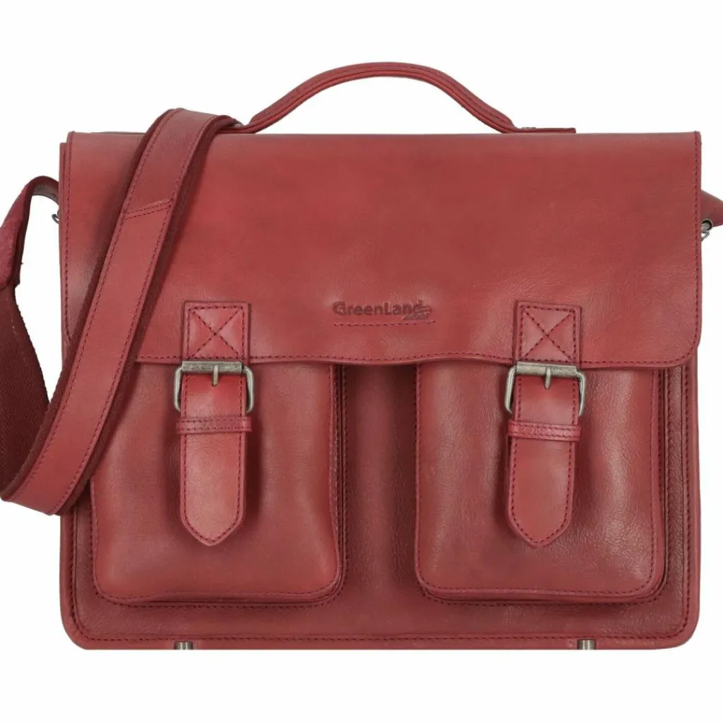Best Greenland Nature Nature Aktentasche Leder 39 cm bordeaux