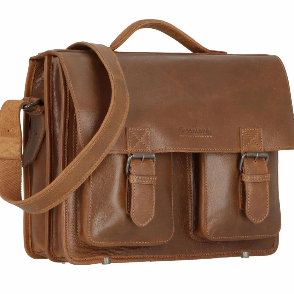 Greenland Nature Aktentaschen<Nature Aktentasche Leder 39 cm cognac