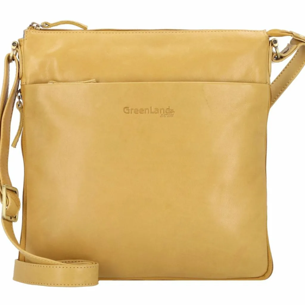 Hot Greenland Nature Nature Umhängetasche Leder 28 cm safran