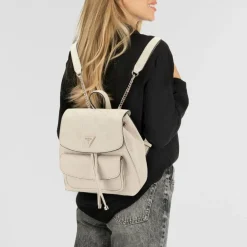 Outlet Guess Cresidia City Rucksack 25 cm bone logo