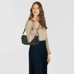 Outlet Guess Dea Schultertasche 29 cm coal logo