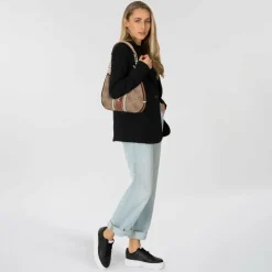 Guess Schultertaschen|Henkeltaschen<Erenia Schultertasche 23 cm latte logo