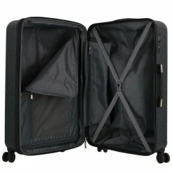 Guess 4-Rollen Koffer|Hartgepäck<Jesco 4 Rollen Trolley 77 cm mit Dehnfalte coal logo