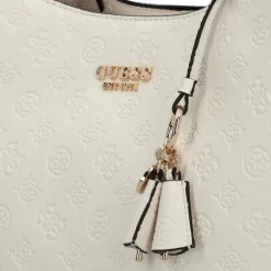 Sale Guess Phoebe Schultertasche 33 cm off white logo